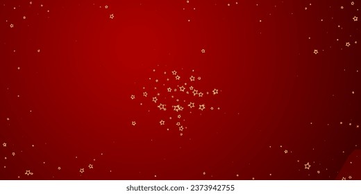 Christmas stars vector overlay.  Magic stars luxury sparkling confetti. Christmas spirit. Festive stars vector illustration on red background.