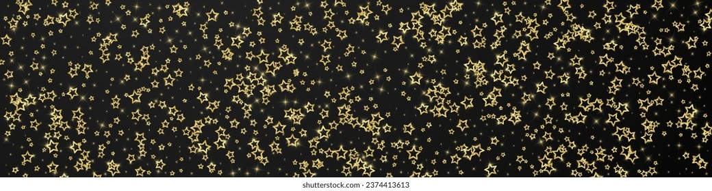 Weihnachtssterne, Vektorüberlagerung.  Magic Sterne Luxus funkelnden Konfetti. Weihnachtsgeist. Festliche Sterne, Vektorgrafik auf schwarzem Hintergrund.