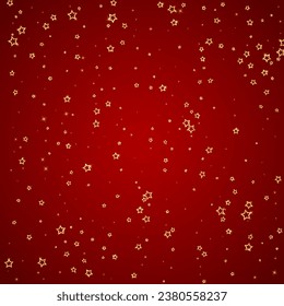 Christmas stars vector overlay.  Magic stars luxury sparkling confetti. Christmas spirit. Festive stars vector illustration on red background.