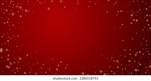 Christmas stars vector overlay.  Magic stars luxury sparkling confetti. Christmas spirit. Festive stars vector illustration on red background.