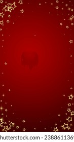 Christmas stars vector overlay.  Magic stars luxury sparkling confetti. Christmas spirit. Festive stars vector illustration on red background.