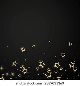 Christmas stars vector overlay.  Magic stars luxury sparkling confetti. Christmas spirit. Festive stars vector illustration on black background.