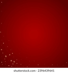 Christmas stars vector overlay.  Magic stars luxury sparkling confetti. Christmas spirit. Festive stars vector illustration on red background.