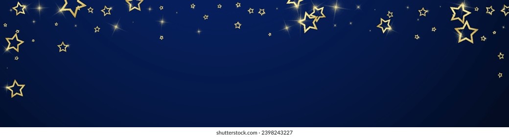 Christmas stars vector overlay.  Magic stars luxury sparkling confetti. Christmas spirit. Festive stars vector illustration on dark blue background.