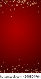Superposición vectorial de las estrellas navideñas.  Magia estrellas de lujo confeti brillante. Espíritu navideño. Ilustración vectorial de estrellas festivas sobre fondo rojo.