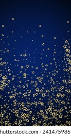 Christmas stars vector overlay.  Magic stars luxury sparkling confetti. Christmas spirit. Festive stars vector illustration on dark blue background.