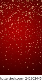 Christmas stars vector overlay.  Magic stars luxury sparkling confetti. Christmas spirit. Festive stars vector illustration on red background.