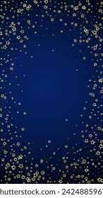 Christmas stars vector overlay.  Magic stars luxury sparkling confetti. Christmas spirit. Festive stars vector illustration on dark blue background.
