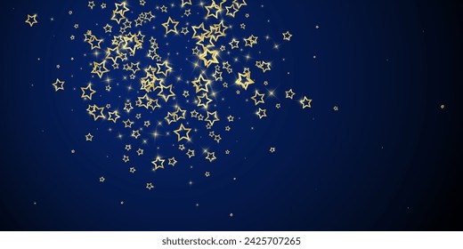 Christmas stars vector overlay.  Magic stars luxury sparkling confetti. Christmas spirit. Festive stars vector illustration on dark blue background.