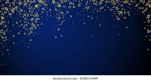 Christmas stars vector overlay.  Magic stars luxury sparkling confetti. Christmas spirit. Festive stars vector illustration on dark blue background.