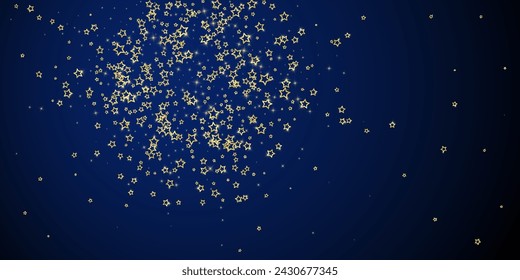 Weihnachtssterne Vektor-Overlay.  Magic Stars Luxus funkelndes Konfetti. Weihnachtsstimmung. Festliche Sterne Vektor-Illustration auf dunkelblauem Hintergrund.