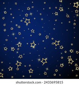 Christmas stars vector overlay.  Magic stars luxury sparkling confetti. Christmas spirit. Festive stars vector illustration on dark blue background.