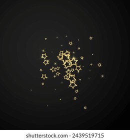 Christmas stars vector overlay.  Magic stars luxury sparkling confetti. Christmas spirit. Festive stars vector illustration on black background.