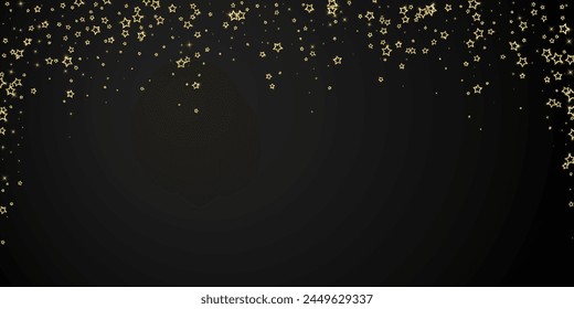Christmas stars vector overlay.  Magic stars luxury sparkling confetti. Christmas spirit. Festive stars vector illustration on black background.