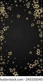 Christmas stars vector overlay.  Magic stars luxury sparkling confetti. Christmas spirit. Festive stars vector illustration on black background.