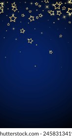 Christmas stars vector overlay.  Magic stars luxury sparkling confetti. Christmas spirit. Festive stars vector illustration on dark blue background.