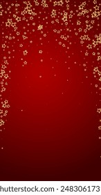 Christmas stars vector overlay.  Magic stars luxury sparkling confetti. Christmas spirit. Festive stars vector illustration on red background.