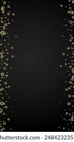 Estrellas de Navidad superpuestas de Vector.  Confeti espumoso de lujo de estrellas mágicas. Navidades espíritu. Ilustración vectorial de estrellas festivas sobre fondo negro.