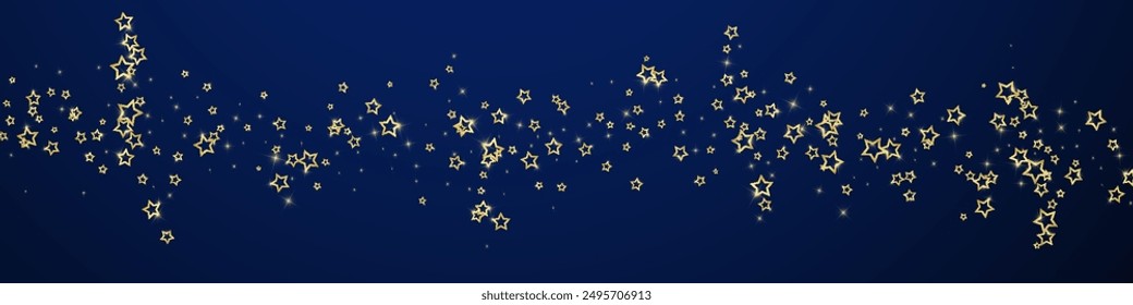 Christmas stars vector overlay.  Magic stars luxury sparkling confetti. Christmas spirit. Festive stars vector illustration on dark blue background.