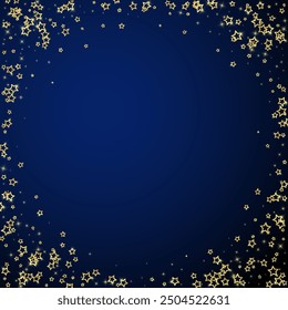 Superposición de Vector de estrellas de Navidad.  Las estrellas mágicas son confeti espumoso de lujo. Navidades espíritu. Ilustración vectorial de estrellas festivas sobre fondo azul oscuro.