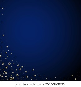 Superposición de Vector de estrellas de Navidad.  Las estrellas mágicas son confeti espumoso de lujo. Navidades espíritu. Ilustración vectorial de estrellas festivas sobre fondo azul oscuro.