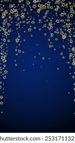 Superposición de Vector de estrellas de Navidad.  Las estrellas mágicas son confeti espumoso de lujo. Navidades espíritu. Ilustración vectorial de estrellas festivas sobre fondo azul oscuro.
