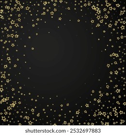 Christmas stars vector overlay.  Magic stars luxury sparkling confetti. Christmas spirit. Festive stars vector illustration on black background.