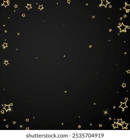 Christmas stars vector overlay.  Magic stars luxury sparkling confetti. Christmas spirit. Festive stars vector illustration on black background.