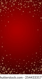 Estrelas de Natal sobreposição vetorial. O mágico estrela o luxuoso espumante confete. Espírito de Natal. Ilustração vetorial de estrelas festivas sobre fundo vermelho.
