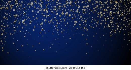 Superposición de Vector de estrellas de Navidad.  Las estrellas mágicas son confeti espumoso de lujo. Navidades espíritu. Ilustración vectorial de estrellas festivas sobre fondo azul oscuro.