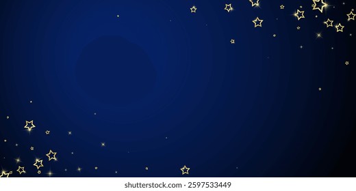 Christmas stars vector overlay. Magic stars luxury sparkling confetti. Christmas spirit. Festive stars vector illustration on dark blue background.