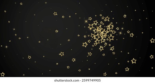 Christmas stars vector overlay.  Magic stars luxury sparkling confetti. Christmas spirit. Festive stars vector illustration on black background.