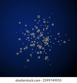 Christmas stars vector overlay.  Magic stars luxury sparkling confetti. Christmas spirit. Festive stars vector illustration on dark blue background.