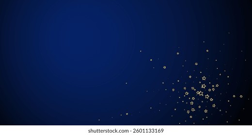Christmas stars vector overlay.  Magic stars luxury sparkling confetti. Christmas spirit. Festive stars vector illustration on dark blue background.