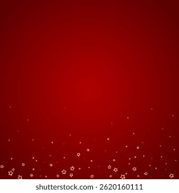 Christmas stars vector overlay.  Magic stars luxury sparkling confetti. Christmas spirit. Festive stars vector illustration on red background.