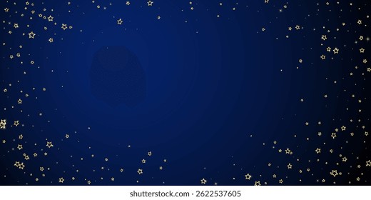 Christmas stars vector overlay.  Magic stars luxury sparkling confetti. Christmas spirit. Festive stars vector illustration on dark blue background.