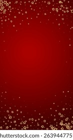 Christmas stars vector overlay.  Magic stars luxury sparkling confetti. Christmas spirit. Festive stars vector illustration on red background.