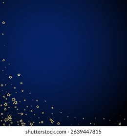 Christmas stars vector overlay.  Magic stars luxury sparkling confetti. Christmas spirit. Festive stars vector illustration on dark blue background.