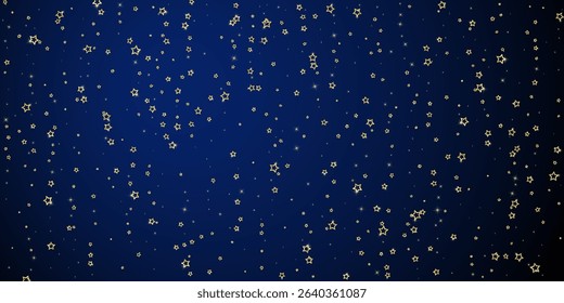 Christmas stars vector overlay.  Magic stars luxury sparkling confetti. Christmas spirit. Festive stars vector illustration on dark blue background.
