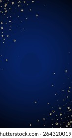 Christmas stars vector overlay.  Magic stars luxury sparkling confetti. Christmas spirit. Festive stars vector illustration on dark blue background.