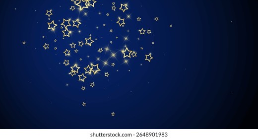 Christmas stars vector overlay.  Magic stars luxury sparkling confetti. Christmas spirit. Festive stars vector illustration on dark blue background.