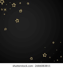 Superposición de Vector de estrellas de Navidad.  Las estrellas mágicas son confeti espumoso de lujo. Navidades espíritu. Ilustración vectorial de estrellas festivas sobre fondo negro.