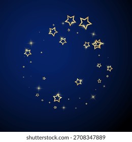 Superposición de Vector de estrellas de Navidad.  Las estrellas mágicas son confeti espumoso de lujo. Navidades espíritu. Ilustración vectorial de estrellas festivas sobre fondo azul oscuro.