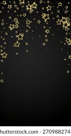 Christmas stars vector overlay.  Magic stars luxury sparkling confetti. Christmas spirit. Festive stars vector illustration on black background.