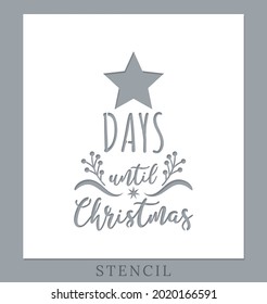 Christmas stencil. Template for Christmas cards, invitations. Suitable for laser cutting, plotter cutting. Winter holiday design template. 