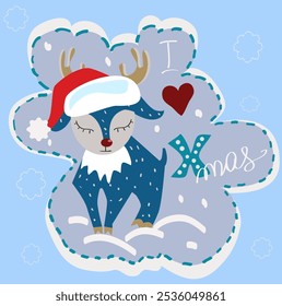 Christmas sticker, cute sticker for celebrating Christmas