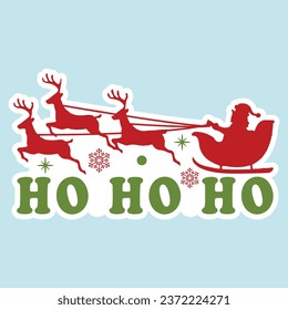 Christmas Sticker Design Merry Christmas Sticker Ho Ho Ho Sticker Winter Sticker Design