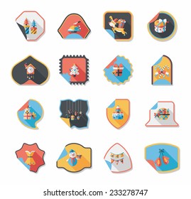 Christmas sticker flat banner background set,eps10