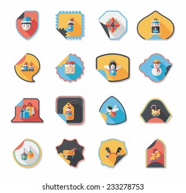 Christmas sticker flat banner background set,eps10