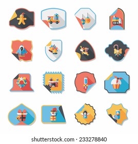 Christmas sticker flat banner background set,eps10